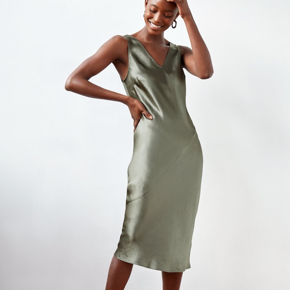 Aritzia Babaton Blair Dress Olive Leaf Green Medium